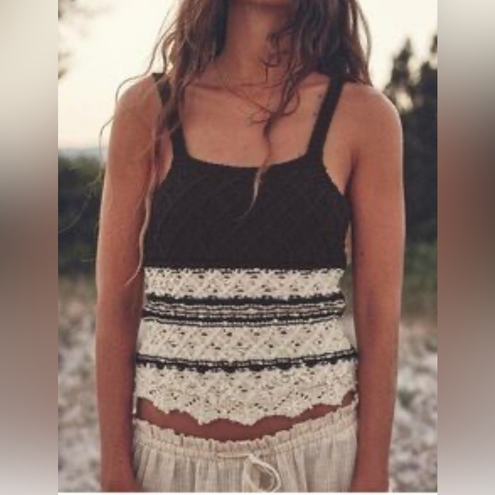 Zara crocheted Knit Tank boho tankTop small